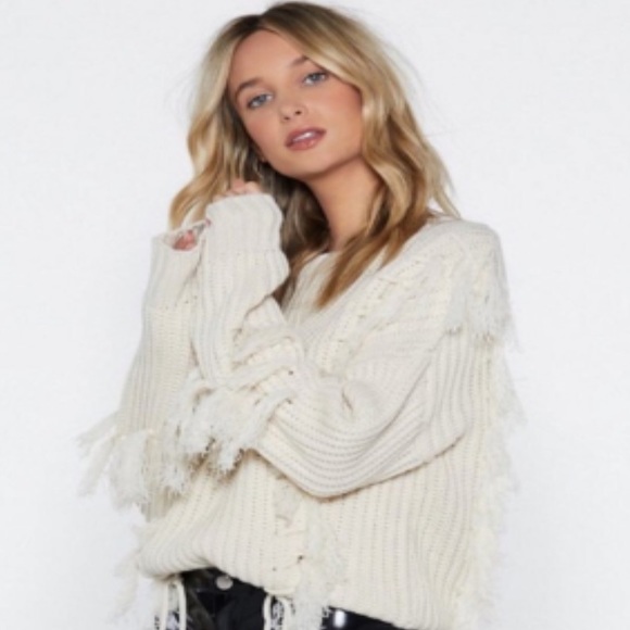 Nasty Gal fringed sweater - Picture 1 of 6
